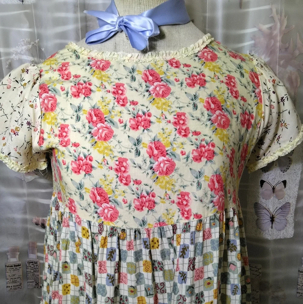 Malley Too Dallas Vintage Tiered Boho Prairie Cottagecore Maxi Dress Size 16